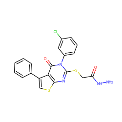 NNC(=O)CSc1nc2scc(-c3ccccc3)c2c(=O)n1-c1cccc(Cl)c1 ZINC000028355019