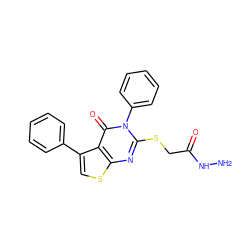 NNC(=O)CSc1nc2scc(-c3ccccc3)c2c(=O)n1-c1ccccc1 ZINC000000897469