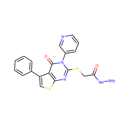 NNC(=O)CSc1nc2scc(-c3ccccc3)c2c(=O)n1-c1cccnc1 ZINC000028346173