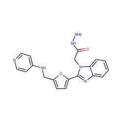 NNC(=O)Cn1c(-c2ccc(CNc3ccncc3)o2)nc2ccccc21 ZINC000299821817