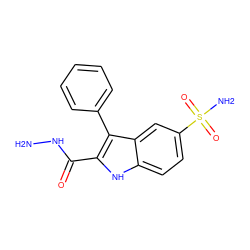 NNC(=O)c1[nH]c2ccc(S(N)(=O)=O)cc2c1-c1ccccc1 ZINC000024959962