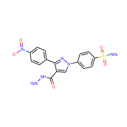 NNC(=O)c1cn(-c2ccc(S(N)(=O)=O)cc2)nc1-c1ccc([N+](=O)[O-])cc1 ZINC000103248243