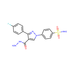 NNC(=O)c1cn(-c2ccc(S(N)(=O)=O)cc2)nc1-c1ccc(F)cc1 ZINC000103248241