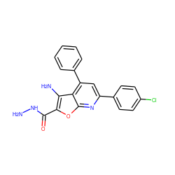 NNC(=O)c1oc2nc(-c3ccc(Cl)cc3)cc(-c3ccccc3)c2c1N ZINC000001034645