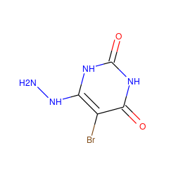 NNc1[nH]c(=O)[nH]c(=O)c1Br ZINC000014972629