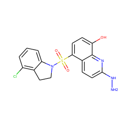 NNc1ccc2c(S(=O)(=O)N3CCc4c(Cl)cccc43)ccc(O)c2n1 ZINC001772651254