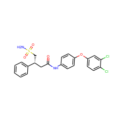 NS(=O)(=O)C[C@H](CC(=O)Nc1ccc(Oc2ccc(Cl)c(Cl)c2)cc1)c1ccccc1 ZINC000217078152