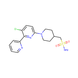 NS(=O)(=O)CC1CCN(c2ccc(Cl)c(-c3ccccn3)n2)CC1 ZINC000146796565