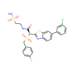 NS(=O)(=O)CCNC(=O)[C@@H](c1nc2ccc(-c3cccc(Cl)c3)cc2s1)S(=O)(=O)Cc1ccc(F)cc1 ZINC000145499810