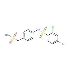 NS(=O)(=O)Cc1ccc(NS(=O)(=O)c2ccc(Br)cc2Cl)cc1 ZINC000012526196