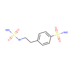 NS(=O)(=O)NCCc1ccc(S(N)(=O)=O)cc1 ZINC000095556121