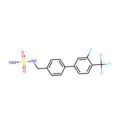 NS(=O)(=O)NCc1ccc(-c2ccc(C(F)(F)F)c(F)c2)cc1 ZINC000040892070