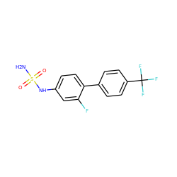 NS(=O)(=O)Nc1ccc(-c2ccc(C(F)(F)F)cc2)c(F)c1 ZINC000028711991