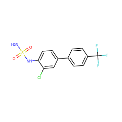 NS(=O)(=O)Nc1ccc(-c2ccc(C(F)(F)F)cc2)cc1Cl ZINC000028711989