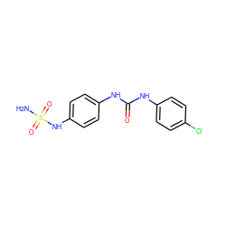 NS(=O)(=O)Nc1ccc(NC(=O)Nc2ccc(Cl)cc2)cc1 ZINC000095587394