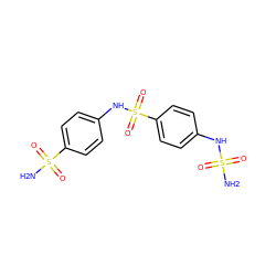 NS(=O)(=O)Nc1ccc(S(=O)(=O)Nc2ccc(S(N)(=O)=O)cc2)cc1 ZINC000095554659