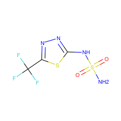 NS(=O)(=O)Nc1nnc(C(F)(F)F)s1 ZINC000040975068