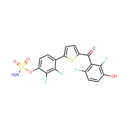 NS(=O)(=O)Oc1ccc(-c2ccc(C(=O)c3c(F)ccc(O)c3F)s2)c(F)c1F ZINC001772654872