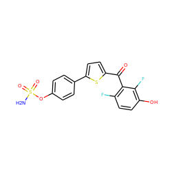 NS(=O)(=O)Oc1ccc(-c2ccc(C(=O)c3c(F)ccc(O)c3F)s2)cc1 ZINC001772600134