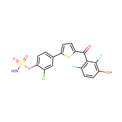 NS(=O)(=O)Oc1ccc(-c2ccc(C(=O)c3c(F)ccc(O)c3F)s2)cc1Cl ZINC001772622165