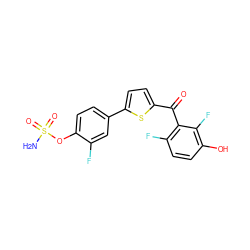 NS(=O)(=O)Oc1ccc(-c2ccc(C(=O)c3c(F)ccc(O)c3F)s2)cc1F ZINC001772585937