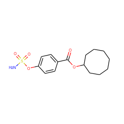 NS(=O)(=O)Oc1ccc(C(=O)OC2CCCCCCC2)cc1 ZINC000013589229