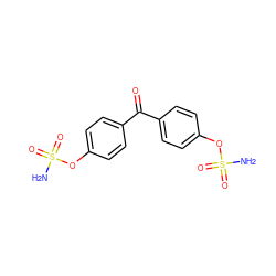 NS(=O)(=O)Oc1ccc(C(=O)c2ccc(OS(N)(=O)=O)cc2)cc1 ZINC000013444983