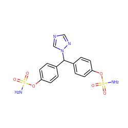 NS(=O)(=O)Oc1ccc(C(c2ccc(OS(N)(=O)=O)cc2)n2cncn2)cc1 ZINC000014951781