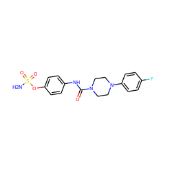 NS(=O)(=O)Oc1ccc(NC(=O)N2CCN(c3ccc(F)cc3)CC2)cc1 ZINC000474607651