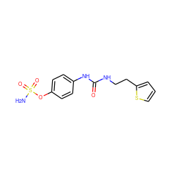 NS(=O)(=O)Oc1ccc(NC(=O)NCCc2cccs2)cc1 ZINC000084653850