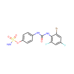 NS(=O)(=O)Oc1ccc(NC(=O)Nc2c(F)cc(F)cc2Br)cc1 ZINC000084655137