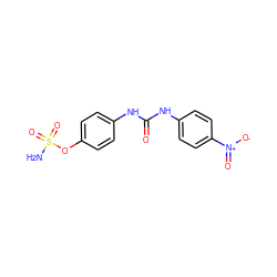 NS(=O)(=O)Oc1ccc(NC(=O)Nc2ccc([N+](=O)[O-])cc2)cc1 ZINC000084669528