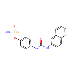 NS(=O)(=O)Oc1ccc(NC(=O)Nc2ccc3ccccc3c2)cc1 ZINC000084670381