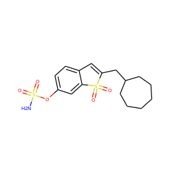 NS(=O)(=O)Oc1ccc2c(c1)S(=O)(=O)C(CC1CCCCCC1)=C2 ZINC000039123364