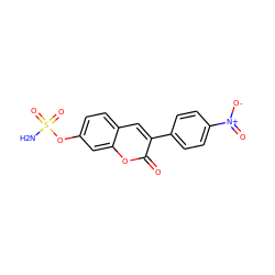 NS(=O)(=O)Oc1ccc2cc(-c3ccc([N+](=O)[O-])cc3)c(=O)oc2c1 ZINC001772648305