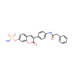 NS(=O)(=O)Oc1ccc2cc(-c3ccc(NC(=O)Cc4ccccc4)cc3)c(=O)oc2c1 ZINC001772624970