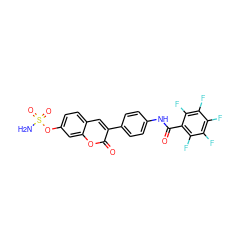 NS(=O)(=O)Oc1ccc2cc(-c3ccc(NC(=O)c4c(F)c(F)c(F)c(F)c4F)cc3)c(=O)oc2c1 ZINC001772614499