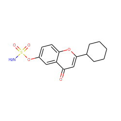 NS(=O)(=O)Oc1ccc2oc(C3CCCCC3)cc(=O)c2c1 ZINC000013491332