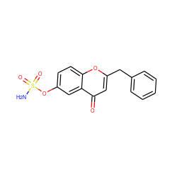 NS(=O)(=O)Oc1ccc2oc(Cc3ccccc3)cc(=O)c2c1 ZINC000013491326