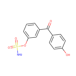 NS(=O)(=O)Oc1cccc(C(=O)c2ccc(O)cc2)c1 ZINC000013444972