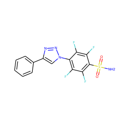 NS(=O)(=O)c1c(F)c(F)c(-n2cc(-c3ccccc3)nn2)c(F)c1F ZINC000299825298