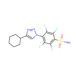 NS(=O)(=O)c1c(F)c(F)c(-n2cc(C3CCCCC3)nn2)c(F)c1F ZINC000098208778