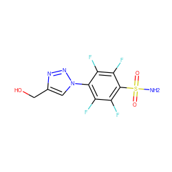 NS(=O)(=O)c1c(F)c(F)c(-n2cc(CO)nn2)c(F)c1F ZINC000299827680