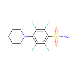 NS(=O)(=O)c1c(F)c(F)c(N2CCCCC2)c(F)c1F ZINC000263621146