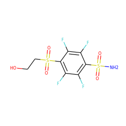 NS(=O)(=O)c1c(F)c(F)c(S(=O)(=O)CCO)c(F)c1F ZINC000095586323