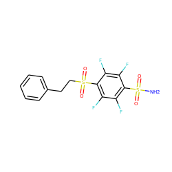 NS(=O)(=O)c1c(F)c(F)c(S(=O)(=O)CCc2ccccc2)c(F)c1F ZINC000095592172