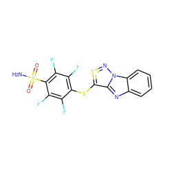 NS(=O)(=O)c1c(F)c(F)c(SC2=S=Nn3c2nc2ccccc23)c(F)c1F ZINC000095586582