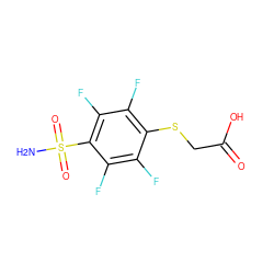 NS(=O)(=O)c1c(F)c(F)c(SCC(=O)O)c(F)c1F ZINC000095590297