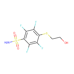 NS(=O)(=O)c1c(F)c(F)c(SCCO)c(F)c1F ZINC000095591208