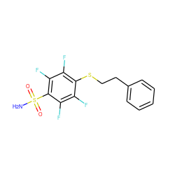 NS(=O)(=O)c1c(F)c(F)c(SCCc2ccccc2)c(F)c1F ZINC000095591460